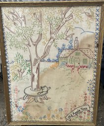 Old Apple Tree Needle Point Framed