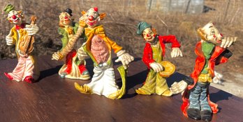 A Lot Of Porcelain Clown Musician Figurines