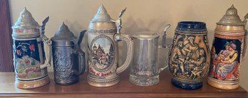 Lot Of Six Vintage Steins