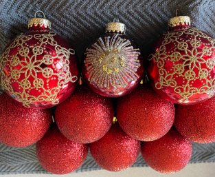 Bright Red Christmas Ornaments