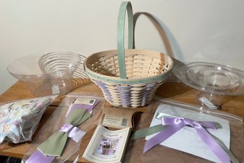 2004 Longaberger Handmade Large Easter Basket Signed With Longaberger Basket Accessories.