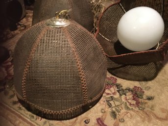 3 Wicker Hanging Lamps