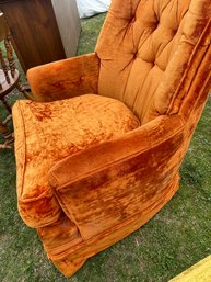 Vintage Orange Felt Chair