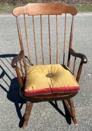 Vintage Rocking Wooden Rocking Chair With Cushion