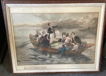 Signed Framed Early Picture Of Lord Byron Et Shelly A Geneve