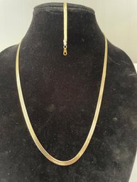 Matching 14 Kt GF Herringbone Bracelet And Necklace