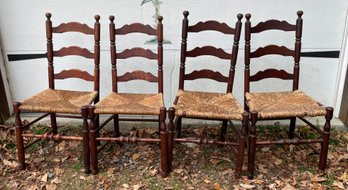 Set Of Four Vintage Wooden Chairs