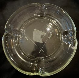 Vintage Cut Glass Large Horse Ashtray