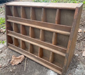 Early Wooden Shelf Box With Lots Of Compartments