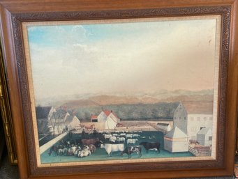 Early Framed Farm Picture