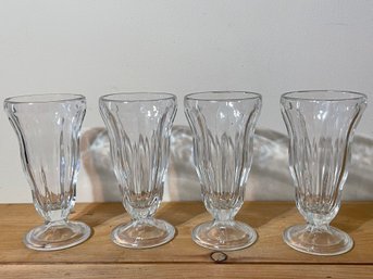 Four Ice Cream Stem Glasses