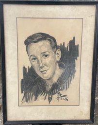 Framed Signed Charcoal