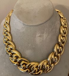 Vintage 80s Modernist Large Link Costume Choker Necklace