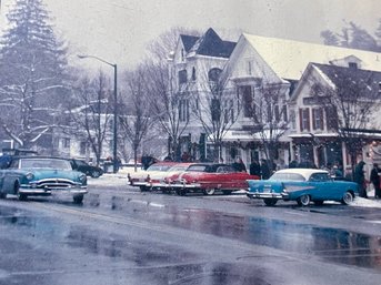 Old Framed Photograph Of Christmas On Main Street In Stockbridge, MA