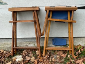 Pair Of Wooden Studio Folding Chairs