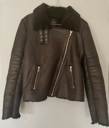 Womans Forever21 Faux Leather And Cozy Jacket
