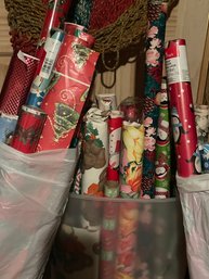 Large Lot Of Christmas Wrapping Paper