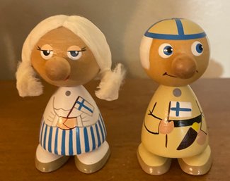 Mid Century Wooden Figurine From Finland