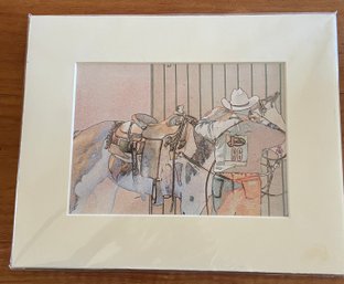 Cute Little Rodeo Water Color Print