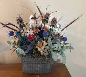 Beautiful Centerpiece In Tin Washtub