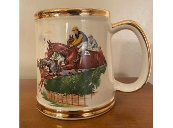 Early Gibson Staffordshire Gold Trimmed Steeplechase Mug