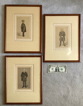 3 Antique Historical  Vanity Fair Spy Prints Of Sir Wm. Crooks, Rudolph Virchow, & Oliver Wendell Holmes