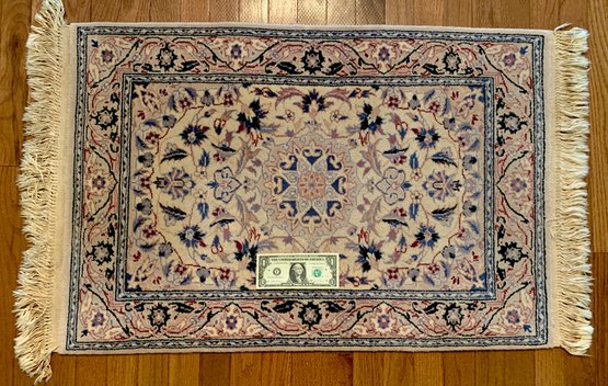 42 X 24.5 Vintage Handmade Wool Carpet From Iran