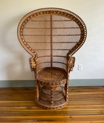 Original Mid Century Emannuelle Style Peacock Chair