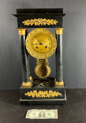 Antique French Empire Bronze  Mantle Clock