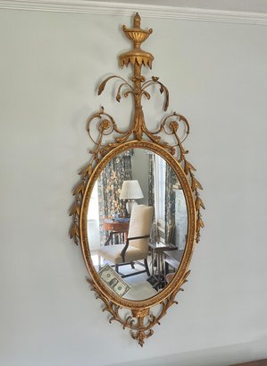 Vintage  Elegant Adams Style Gilt Wood & Gesso Mirror