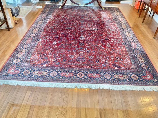 144 X 100 Vintage Sarouk Pattern Wool Carpet