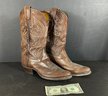 Pair Of Vintage Mens Tooled Leather Western Cowboy Boots Size 12B