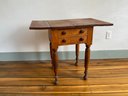 Antique, Maple, Two Drawer, Work Table With Drop Leaves
