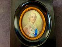 Antique Miniature Painting On Ivory Of  A Man In A Red Coat Signed Chardon