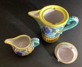 5 Piece Set Of Handpainted Italian Pottery