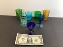 7 Piece Vintage/Antique Glass Grouping In Colorful Hues