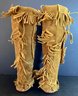 These Fringed Suede Boots Were Made For Walkin! Size 10 Vintage Handmade Mens Tall Boots