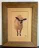 Original Watercolor Lamb Looking On By Artist Ronnie Pastorini
