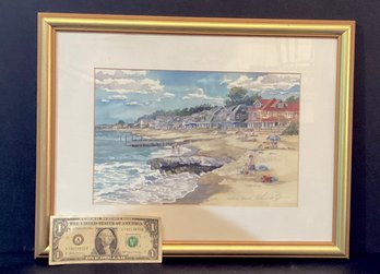 Diana Tyler Signed & Dated  Print Middle Beach Madison, Ct.