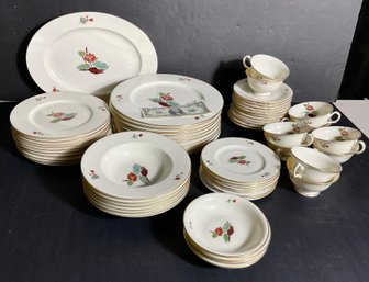 61 Pieces Of Vintage Castleton Porcelain Dinnerware LOTUS PATTERN