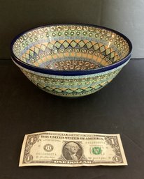 Signed And Hand Painted Ornate Pattern Bowl From Poland