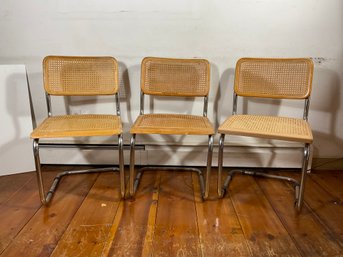 3 Vintage Marcel Breuer Cantilever Cesca Side Chairs