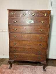 8 Drawer Tiger Oak Tall Gentlemen's  Chest Of Drawers