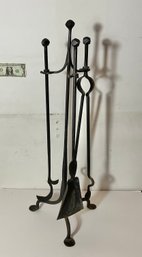 Blacksmith Made Wrought Iron Fireplace Set