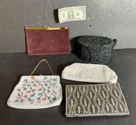 Lot Of 5 Fancy Vintage Womens Beaded Purses