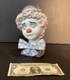 Retired Lladro Sad Clown Porcelain Bust