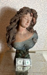 Antique Art Neavue Terra Cotta Bust Signed By Artist