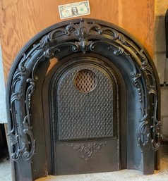 Antique  Cast Iron Fireplace Surround Signed D S Quimby Brooklyn NY