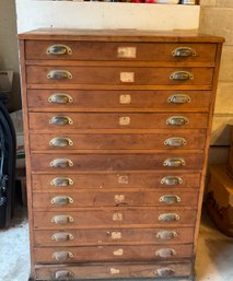 Vintage 12 Drawer Pine Collections Chest