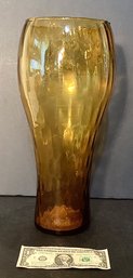 Tall Blenko Mid Century  Amber Glass Vase